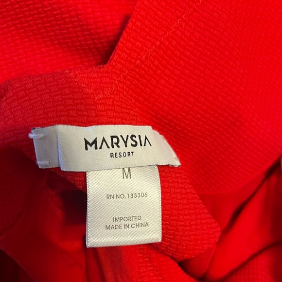 MARYSIA RESORT Rare Red Amagansett Tie Dress, Scalloped NWT medium ResortWear - Picture 3 of 4